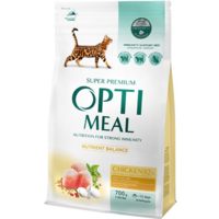 Сухий корм Optimeal для дорослих кішок з куркою 700г (B1811202)