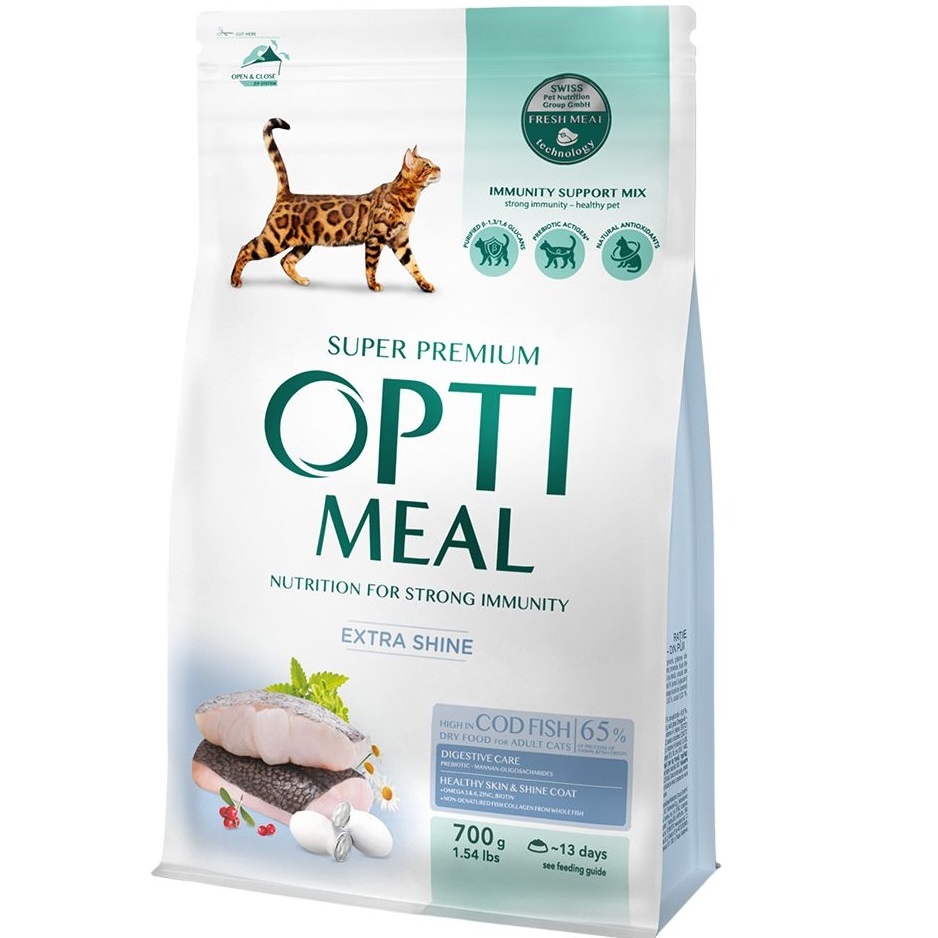 Сухой корм Optimeal для взрослых кошек с треской 700г (B1811301) фото 