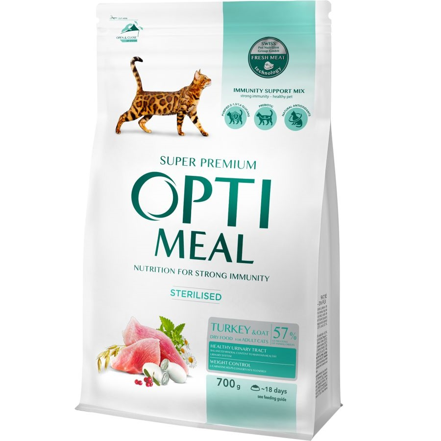 Сухой корм Optimeal для стерилизованных кошек с индейкой и овсом 700г (B1810602) фото 