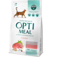 Сухий корм Optimeal для стерилізованих кішок з яловичиною та сорго 700г (B1811402)
