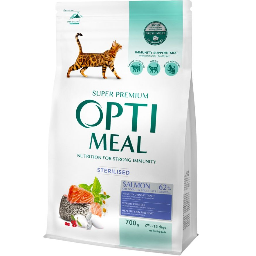 Сухой корм Optimeal для стерилизованных кошек с лососем 700г (B1812501) фото 
