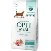 Сухой корм Optimeal для стерилизованных кошек с индейкой и овсом 1.5 кг (B1800601)