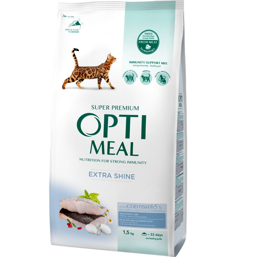 Сухий корм Optimeal для дорослих кішок з тріскою 1.5кг (B1801301)фото