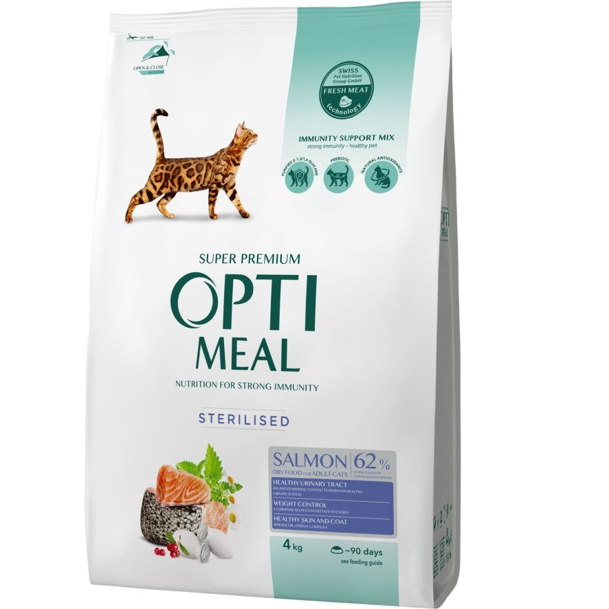 Сухой корм Optimeal для стерилизованных кошек с лососем 4кг (B1842501) фото 