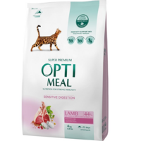 Сухой корм Optimeal для кошек с чувствительным пищеварением с ягненком 4кг (B1841101)