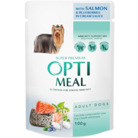 Влажный корм Optimeal для взрослых собак с лососем и голубикой соусе 100г (B2910502)