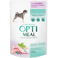 Влажный корм Optimeal для взрослых собак с кроликом и черникой в соусе 100г (B2910602)