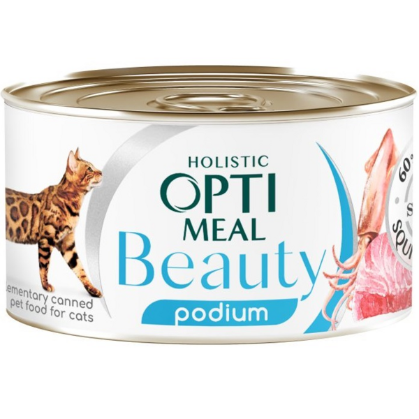 

Влажный корм Optimeal Beauty Podium для кошек с полосатым тунцом и кольцами кальмаров в соусе 70г (B2782202)