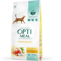 Сухой корм Optimeal для взрослых кошек с курицей 10кг (B1831201)