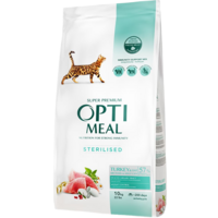 Сухой корм Optimeal для стерилизованных кошек с индейкой и овсом 10кг (B1830601)