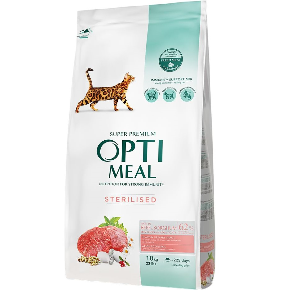 Сухой корм Optimeal для стерилизованных кошек с говядиной и сорго 10кг (B1831401) фото 