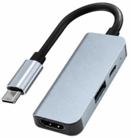 USB хаб 2Е Type-C to USB-A 3.0, USB-C PD, HDMI, 0,14 м (2E-W2680)