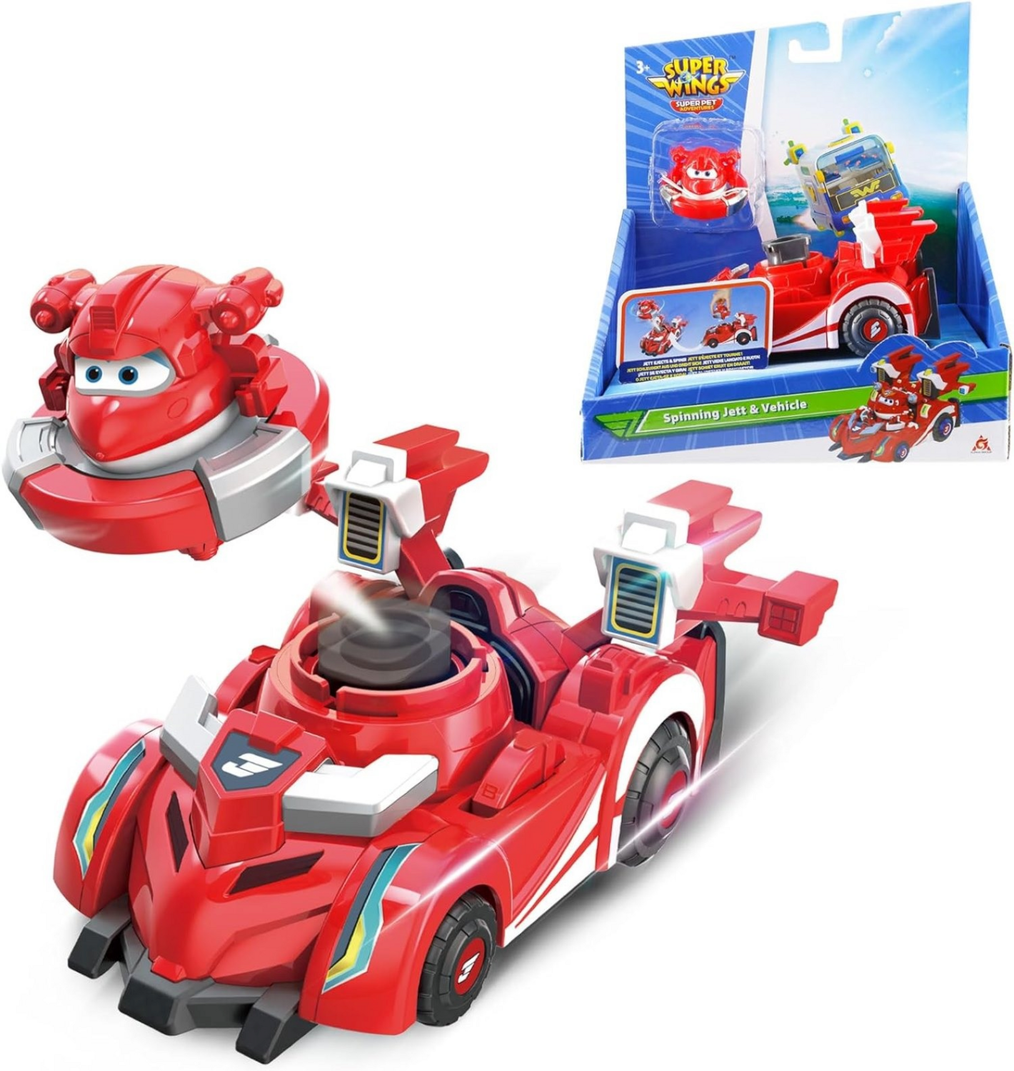 Игровой набор Super Wings Spinning Vehicle Джетт (Jett) (EU770310) фото 