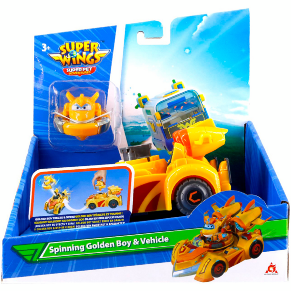 Акція на Игровой набор Super Wings Spinning Vehicle Золотой Мальчик (Golden Boy) (EU770331) від MOYO