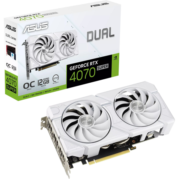 Акція на Видеокарта ASUS GeForce RTX 4070 SUPER OC 12GB GDDR6X EVO DUAL белая (90YV0KC8-M0NA00) від MOYO