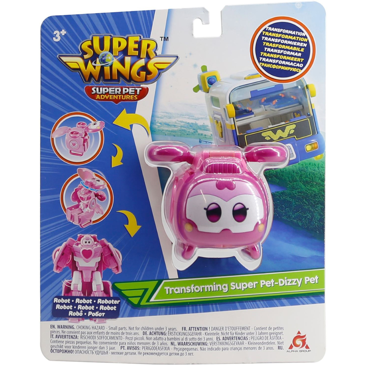 Ігрова фігурка-трансформер Super Wings Transforming Super Pet Діззи улюбленець (Dizzy Pet) (EU770642)фото