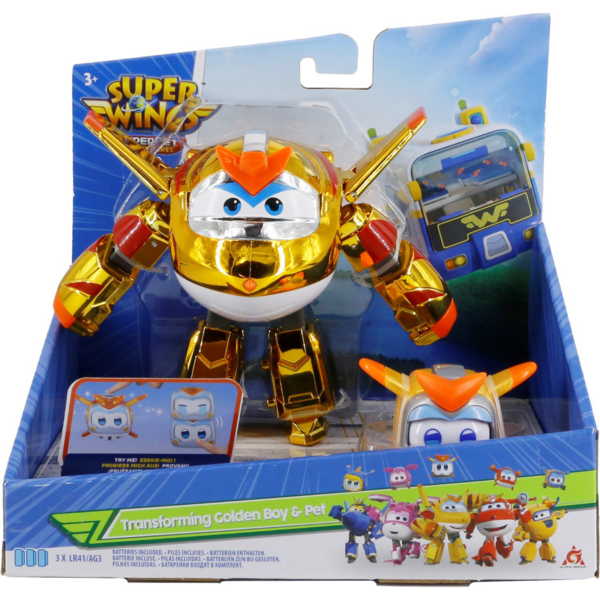 Акція на Игровой набор Super Wings Transforming Золотой Мальчик и любимец (EU770441) від MOYO