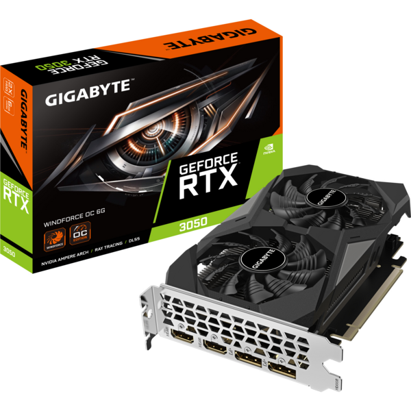 

Видеокарта GIGABYTE GeForce RTX 3050 6GB GDDR6 WINDFORCE OC (GV-N3050WF2OC-6GD)