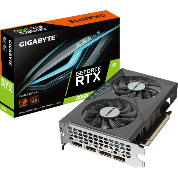 Акція на Видеокарта GIGABYTE GeForce RTX 3050 6GB GDDR6 EAGLE OC (GV-N3050EAGLE_OC-6GD) від MOYO