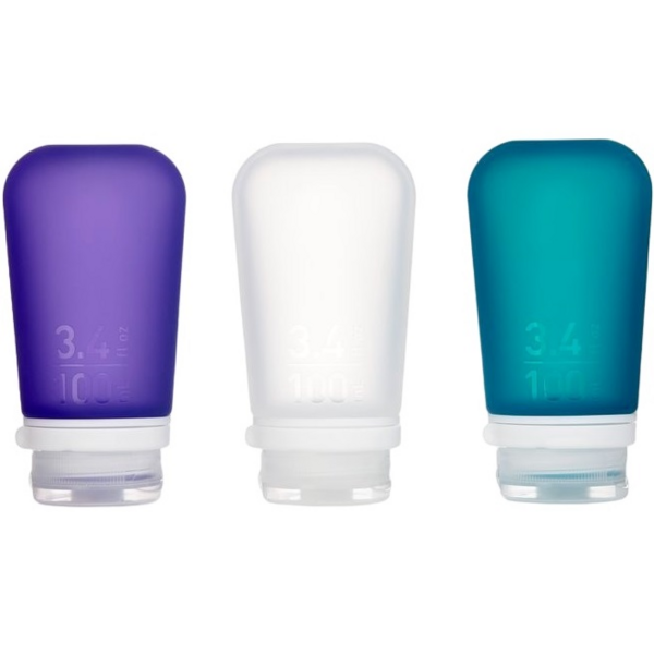 

Набор силиконовых бутылочек Humangear GoToob+ 3-Pack Large clear/purple/teal