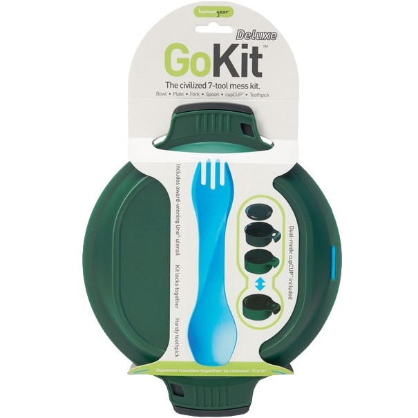 Набір посуду Humangear GoKit Deluxe (7-tool) Mess Kit charcoal/greenфото1