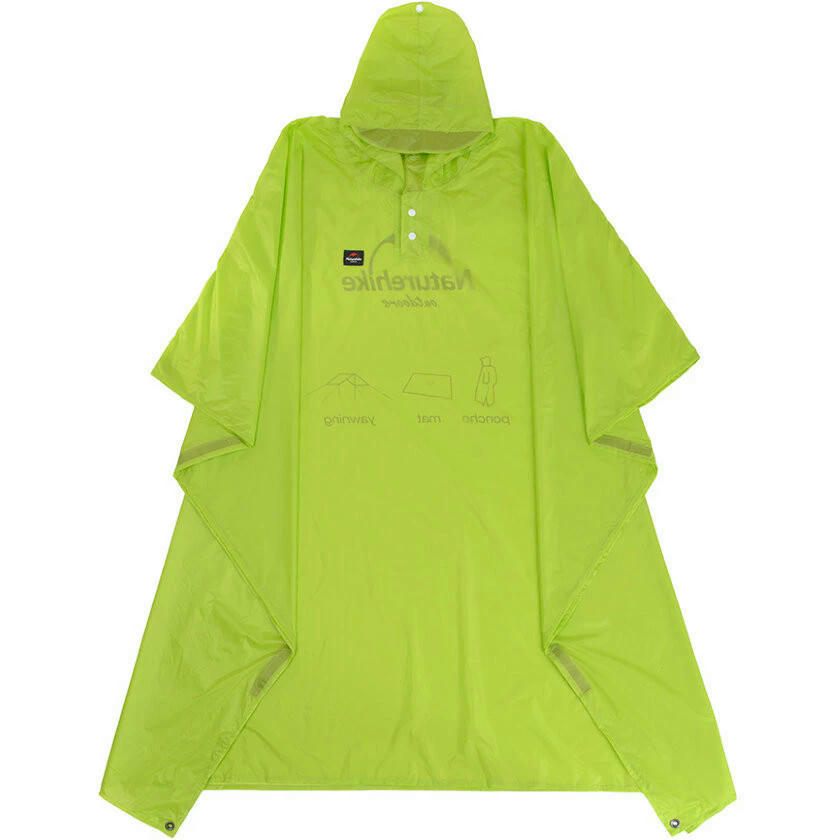 Пончо-дождевик 3 в 1 Naturehike NH17D003-M, 20D, зеленый фото 1