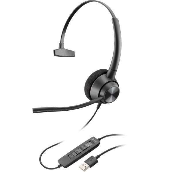 Гарнитура компьютерная моно On-ear Poly EncorePro 310, USB-A Black (767G1AA)