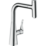Змішувач Hansgrohe Metris Select для кухонної мийки, 222 мм, поворотний, витяжний, важіль + кнопка, хром (14857000)