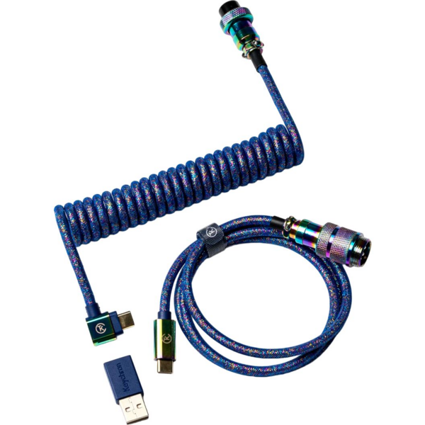 Акція на Кабель Keychron USB-A/Type-C - Type-C Data/Charge Premium Coiled Aviator 1.08m, Blue (CAB8_KEYCHRON) від MOYO