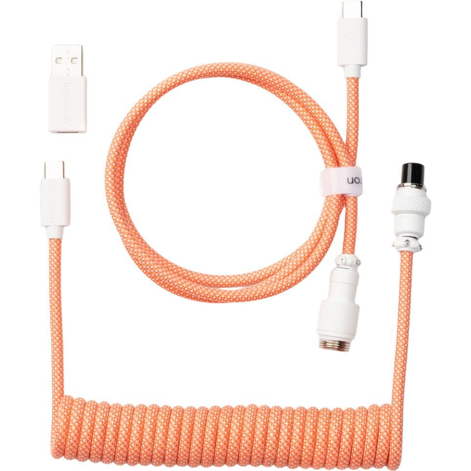 Кабель Keychron USB-A/USB-C – Type-C Data/Charge Coiled Aviator 1.36m, Orange (CAB14_KEYCHRON)фото