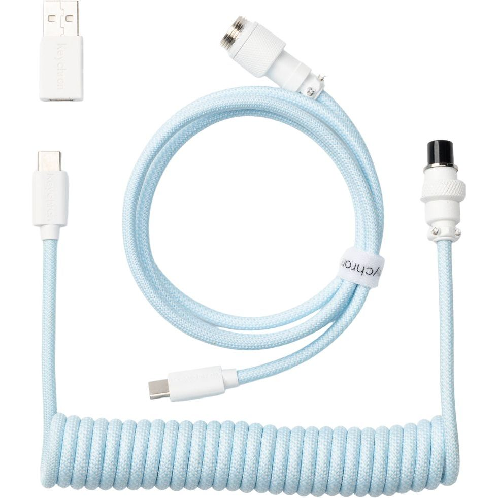 Кабель Keychron USB-A/USB-C - Type-C Data/Charge Coiled Aviator 1.36m, Blue (CAB19_KEYCHRON) фото 