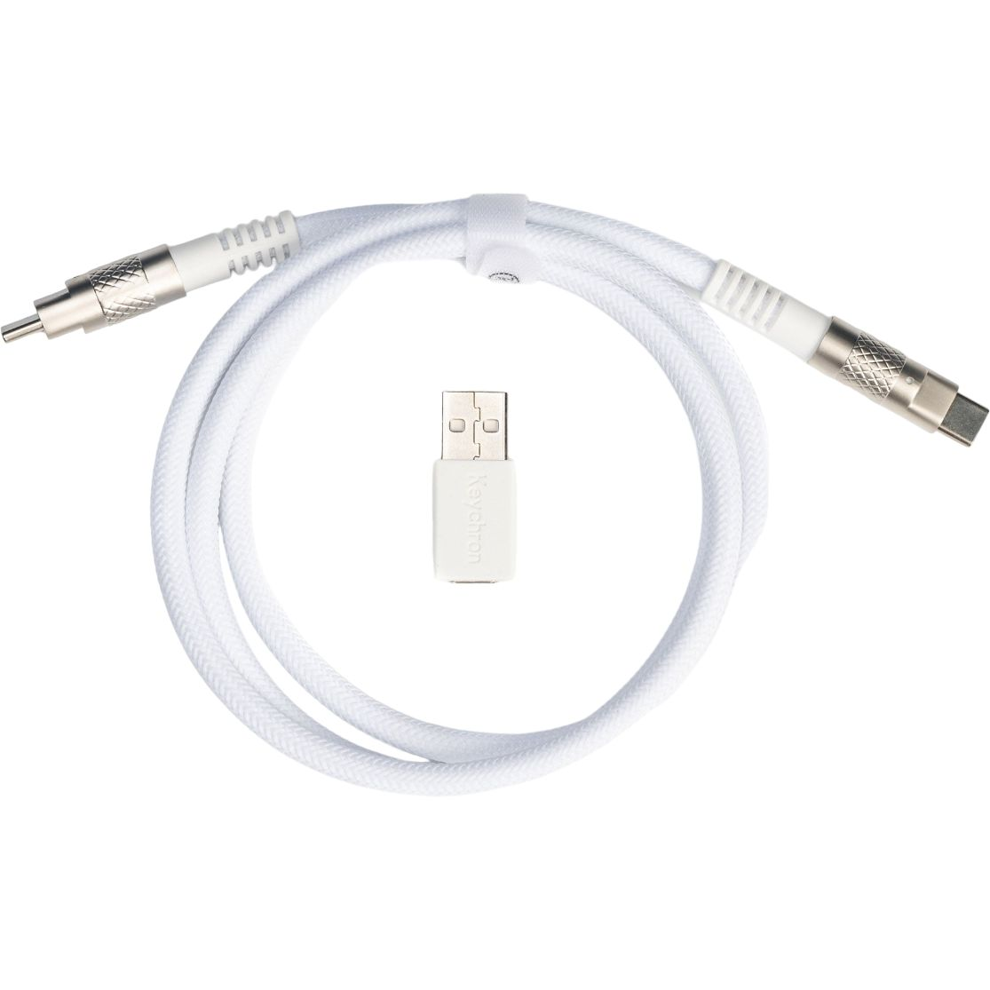 Кабель Keychron USB-A/USB-C – Type-C Data/Charge Double-Sleeved Geek 1m, White (CAB20_KEYCHRON)фото