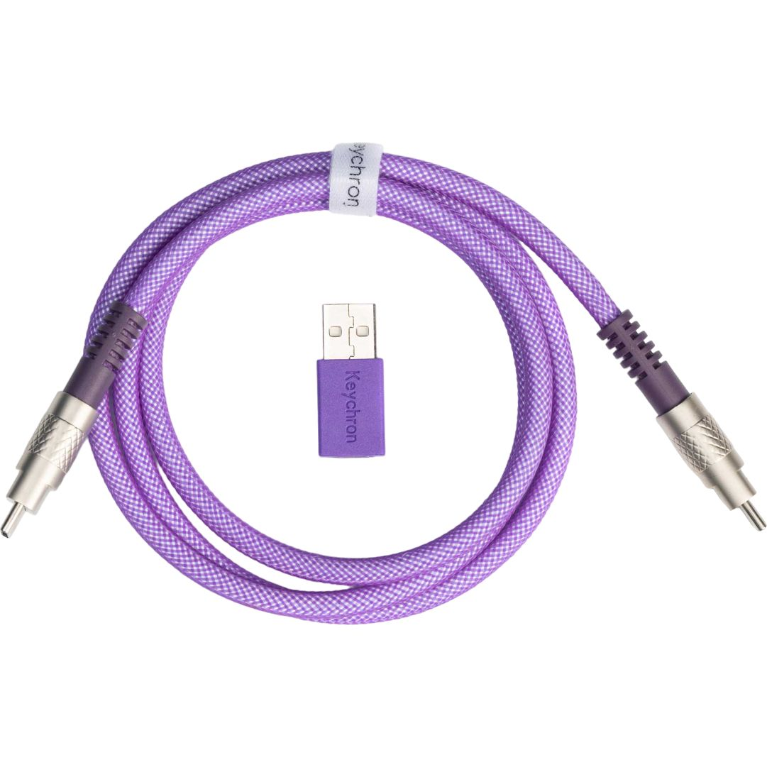 Кабель Keychron USB-A/USB-C – Type-C Data/Charge Double-Sleeved Geek 1m, Purple (CAB23_KEYCHRON)фото