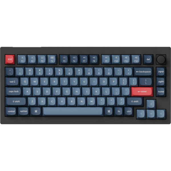 Акція на Клавиатура Keychron V1 Max 81Key, Gateron Jupiter Red, WL/BT/USB-A, QMK, Hot-swap, EN/UKR, RGB, Black (V1MD1_KEYCHRON) від MOYO