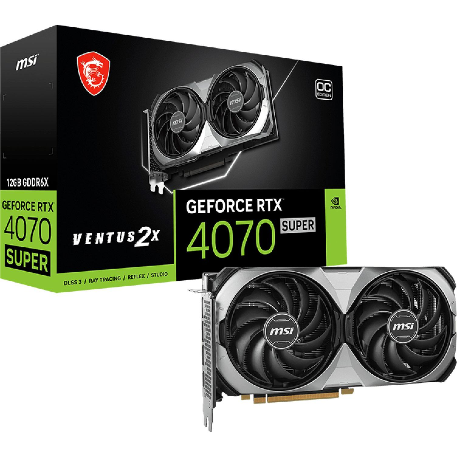 Відеокарта MSI GeForce RTX 4070 SUPER 12GB GDDR6X VENTUS 2X OC (912-V513-692)фото1