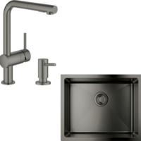 Набор для кухни Grohe K700U стальная мойка 31574AL1 + смес. 30274AL0 + дозатор 40535AL0, матовый графит