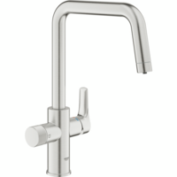 Змішувач для кухні Grohe Blue Pure Start, дл.зливу – 223мм, поворотний, 1+1 фільтр, супер сталь