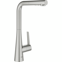 Смеситель для кухни Grohe Scala, дл.излива - 205мм, поворотный/вытяжной, 1рычаг, супер сталь