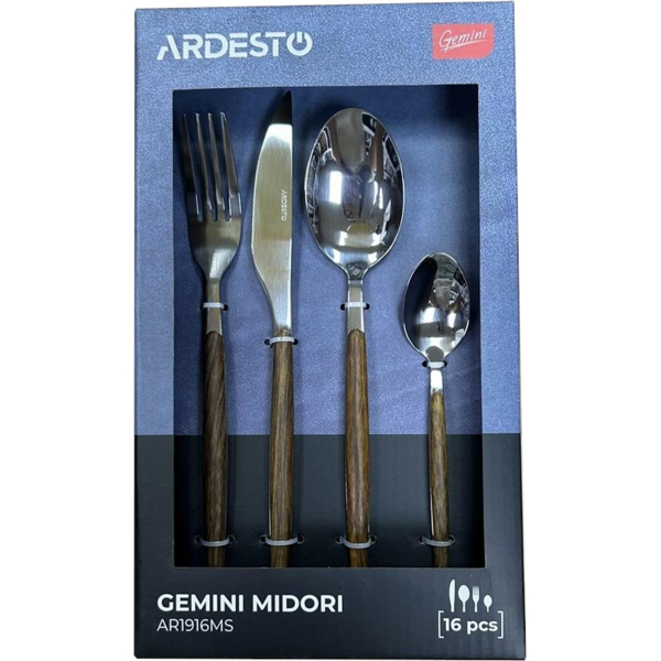 Акція на Набор столовых приборов Ardesto Gemini Midori, 16 приборов (AR1916MS) від MOYO