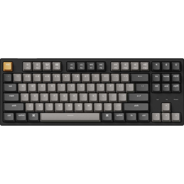 Акція на Клавиатура Keychron C1 Pro 87 Key QMK/VIA K pro Brown EN/UKR RGB Black (C1PL3_KEYCHRON) від MOYO