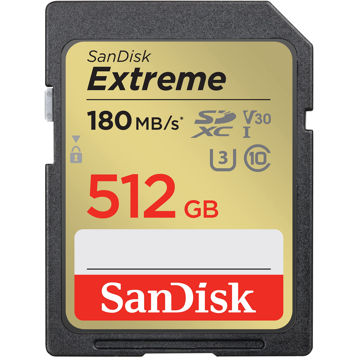 Карта памяти SanDisk SD 512GB C10 UHS-I U3 R180/W130MB/s Extreme V30 (SDSDXVV-512G-GNCIN) фото 