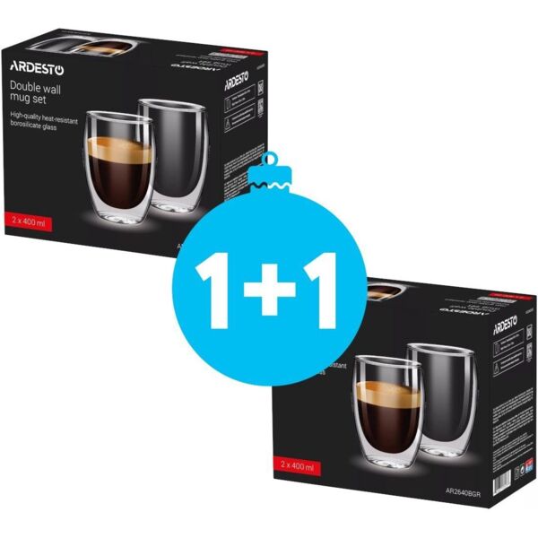 

Набор чашек с двойными стенками ARDESTO, 400мл, 2шт (AR2640BGR)