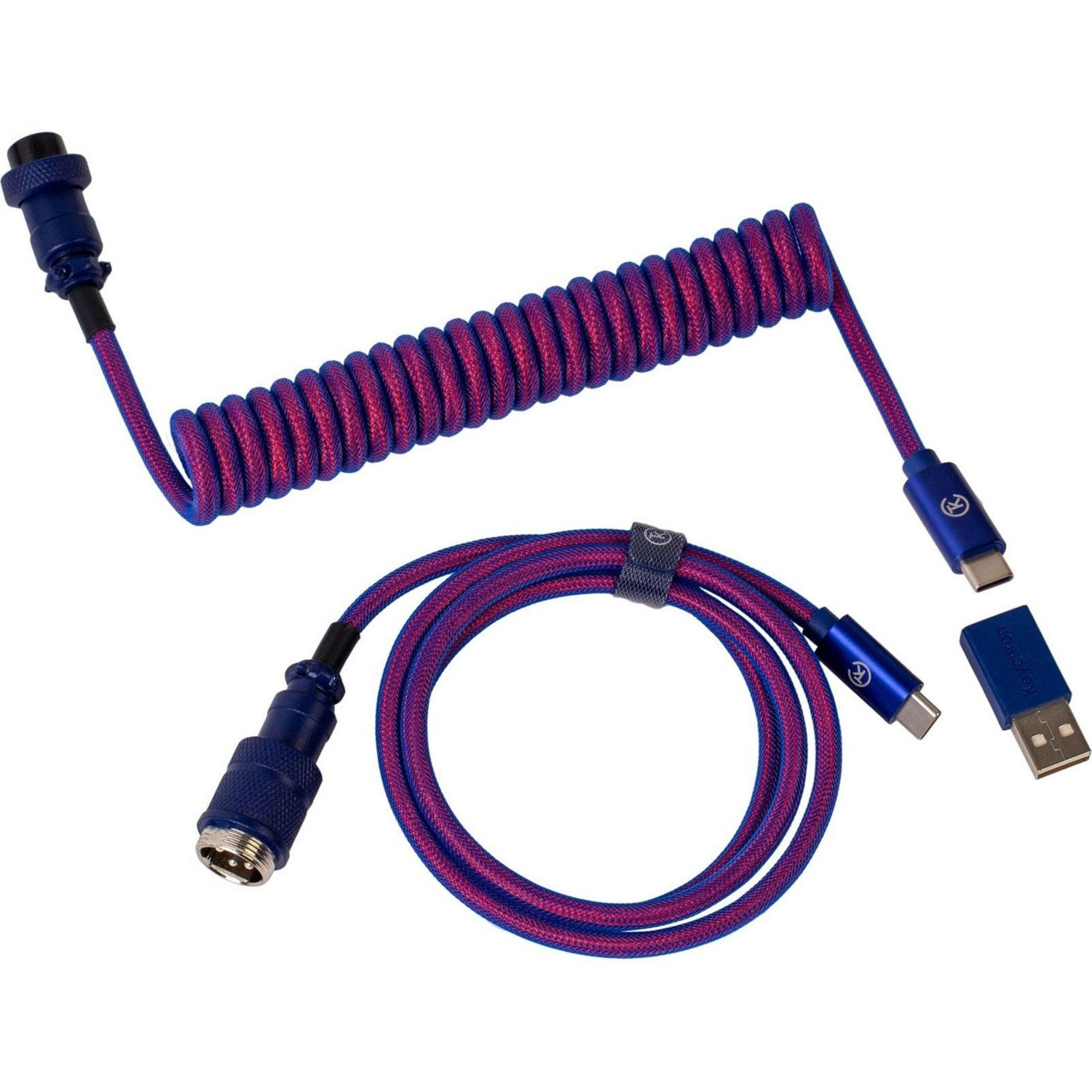 Кабель Keychron USB-A/USB-C Premium Coiled Aviator Cable-Straight Purpule (CAB1_KEYCHRON) фото 