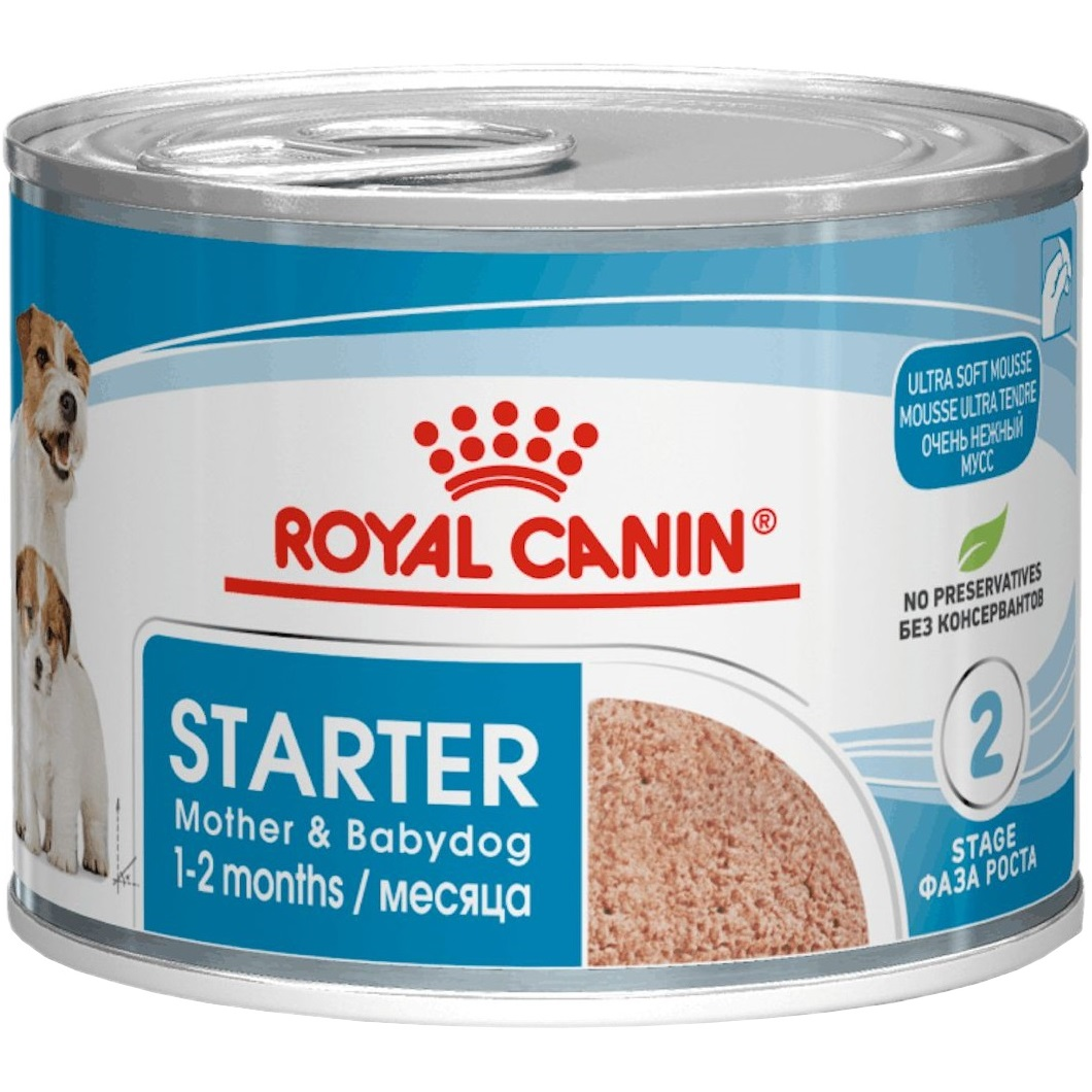 Вологий корм для собак Royal Canin Starter Mother &amp; BabyDog Mousse в період лактації та новонароджених цуценят 195гфото