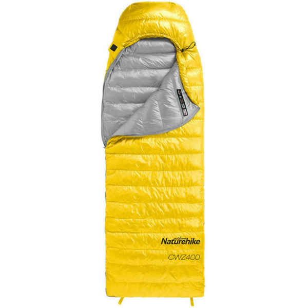 Акція на Спальник с натуральным пухом Naturehike CW400 NH18C400-D, р-р L, желто-серый від MOYO