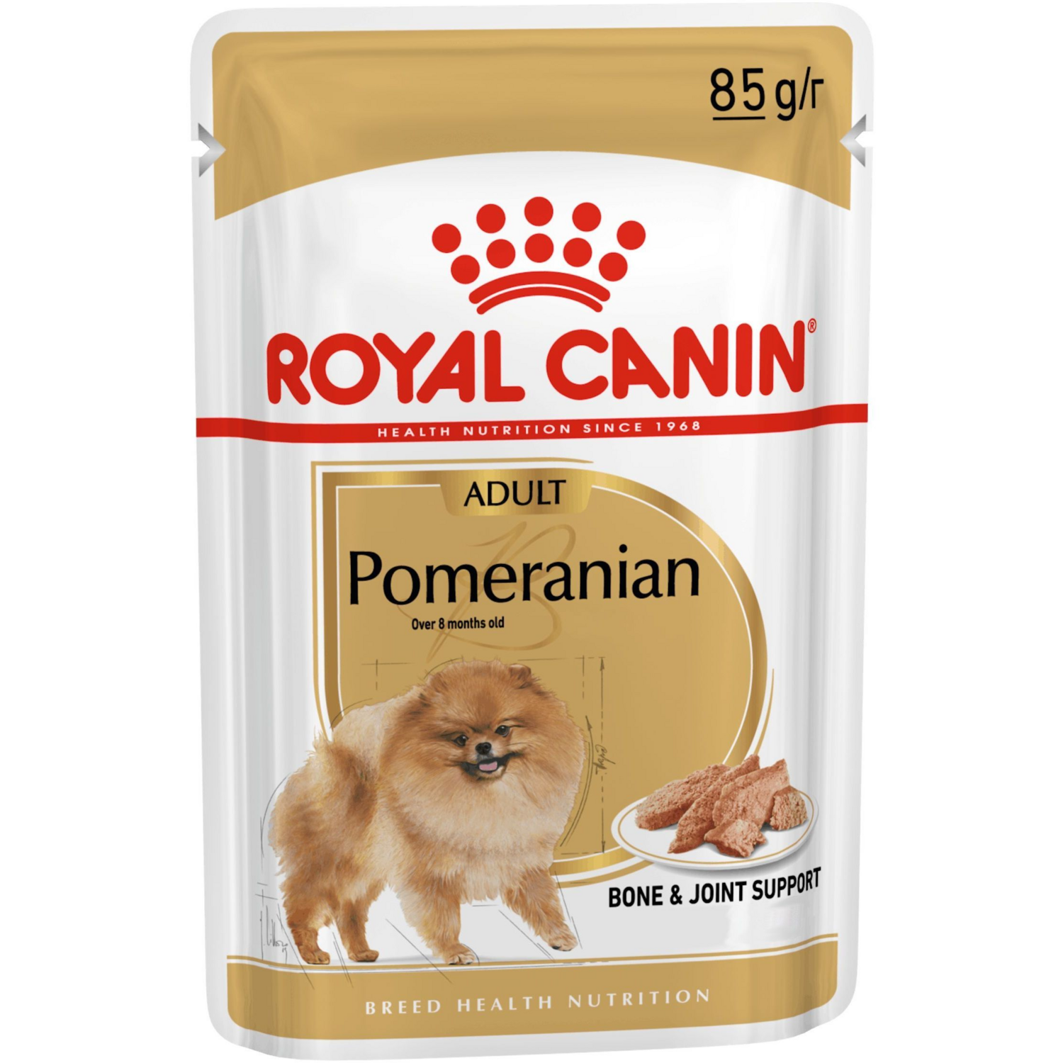 Вологий корм для собак породи Померанський шпіц Royal Canin Pomeranian Adult 85гфото