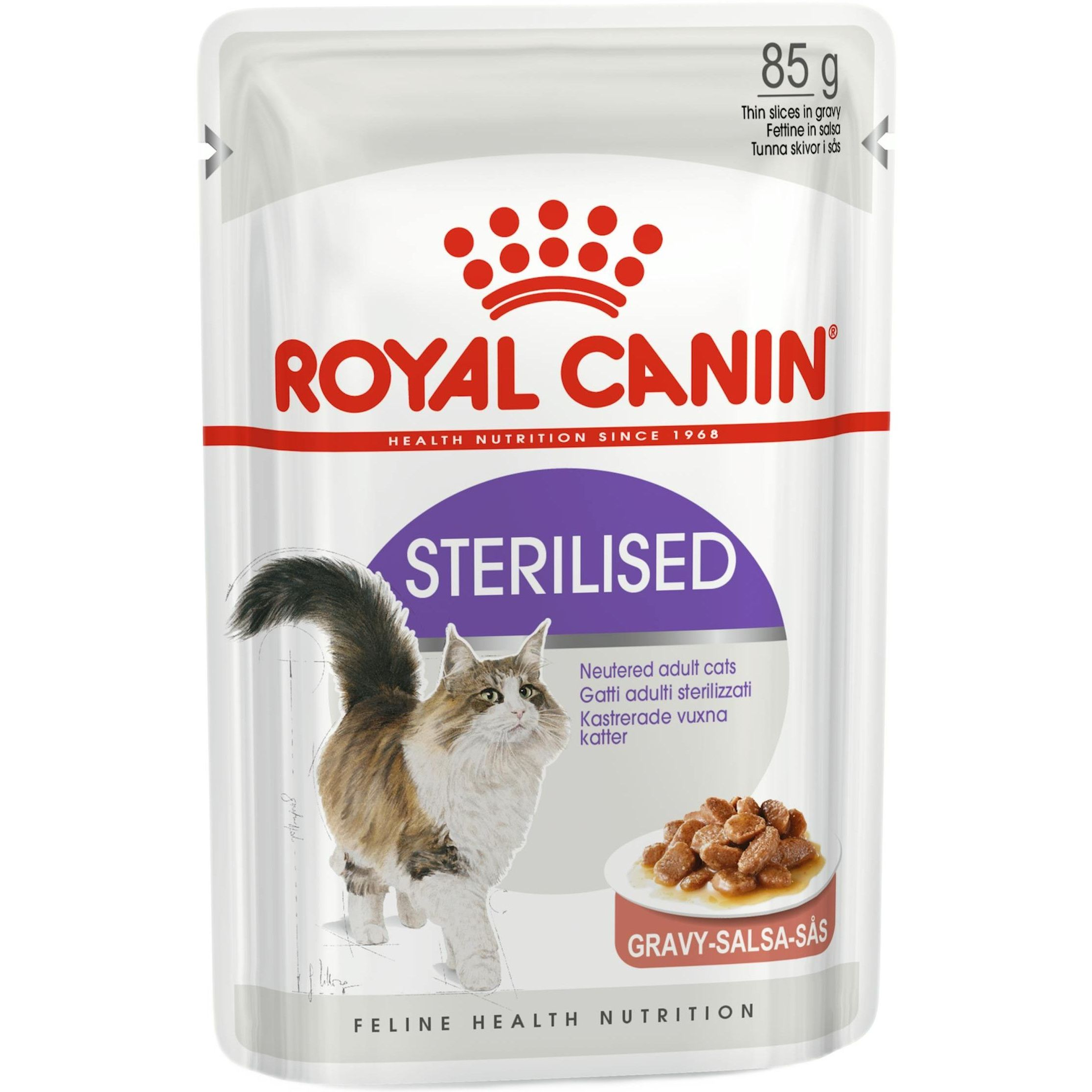 Влажный корм для котов Royal Canin Sterilised кусочки в соусе 85гфото1