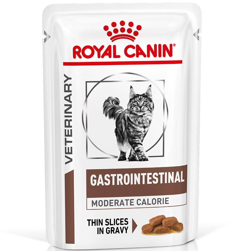 Влажный корм для котов Royal Canin Gastrointestinal Moderate Calorie при расстройствах пищеварения 85г фото 