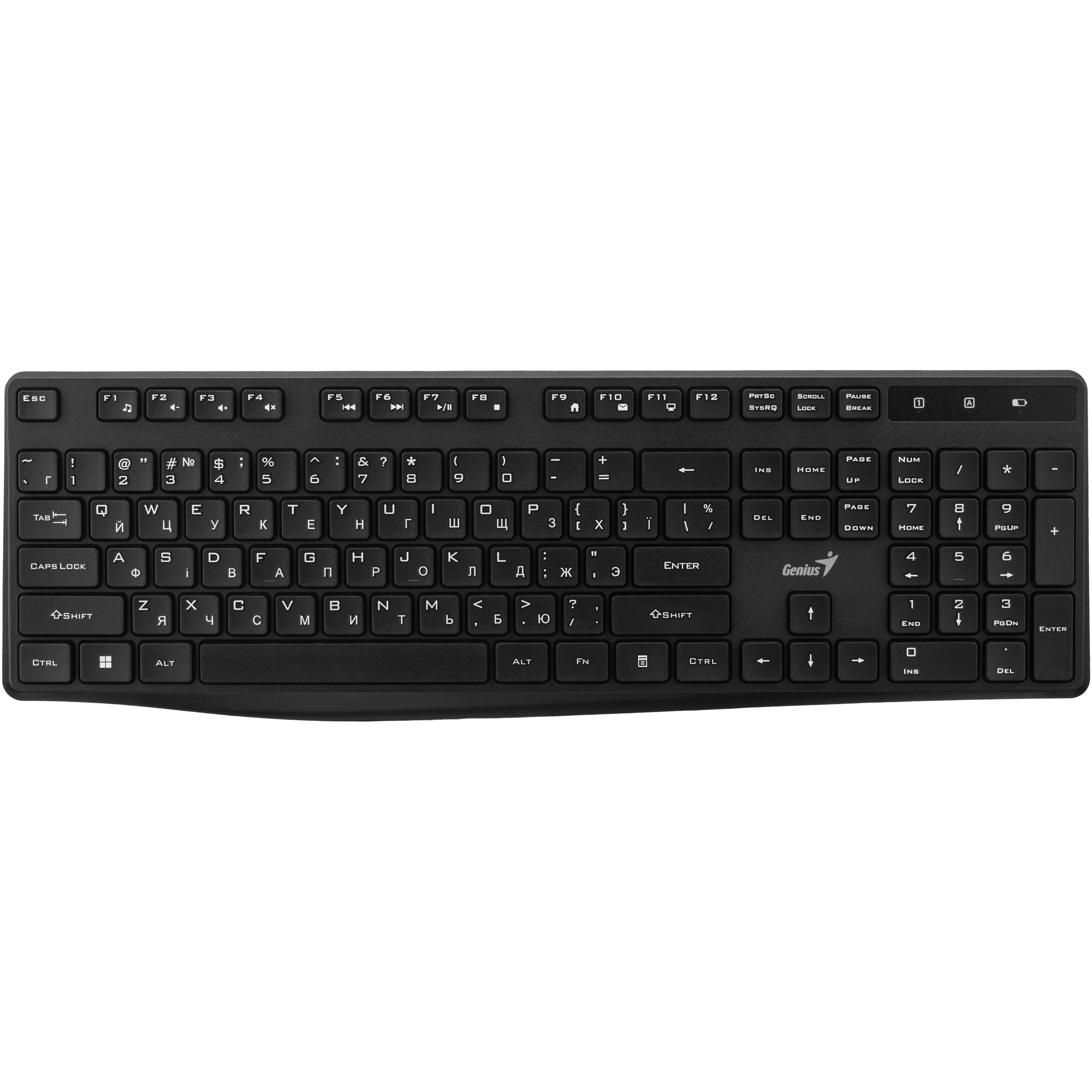 Клавіатура Genius KB-7200, 104key, WL, EN/UKR, Black (31320002406)фото1