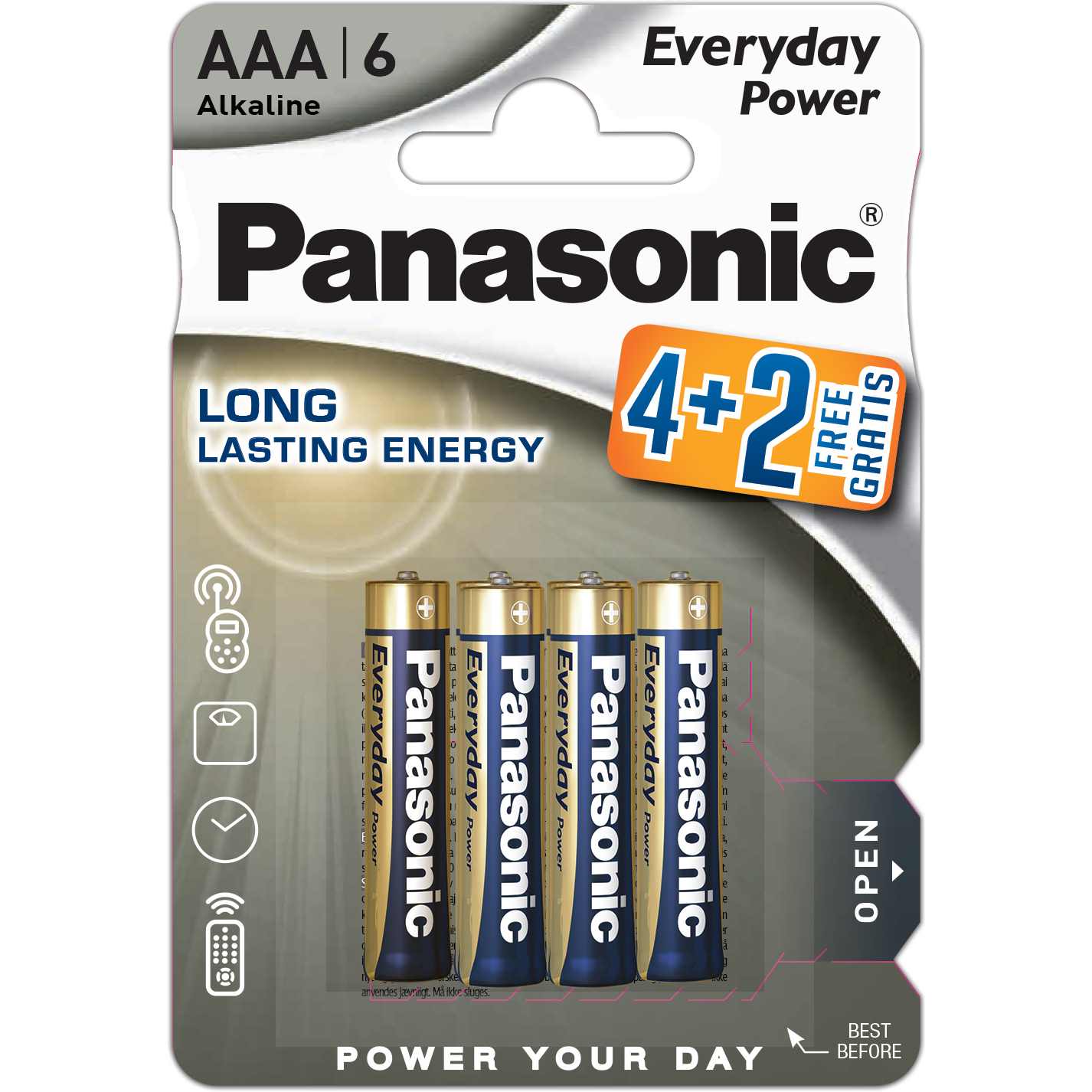 Батарейка Panasonic Everyday Power AAA BLI 6 Alkaline (LR03REE/6B2F) фото 